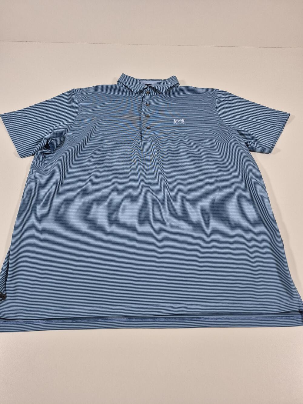 Greyson Polo Shirt Mens XL Blue Striped Golf Performance Stretch Lightweight